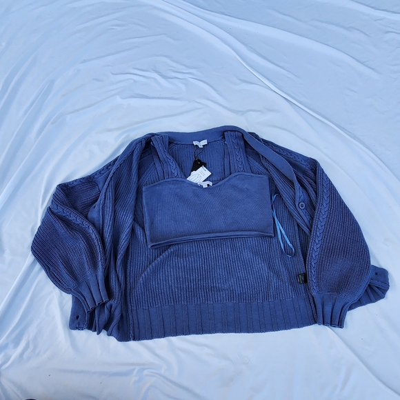 Gianni Bini Womens Medium Cable Knit Cardigan Sweater Set NWT - Picture 11 of 16